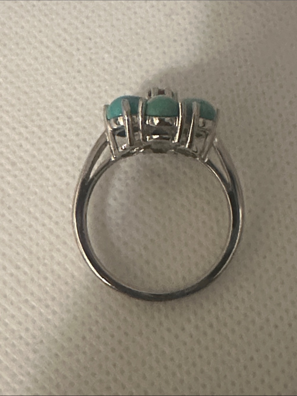 Turquoise Floral size 10 Ring with pink center stone set in sterling silver - Picture 4 of 9